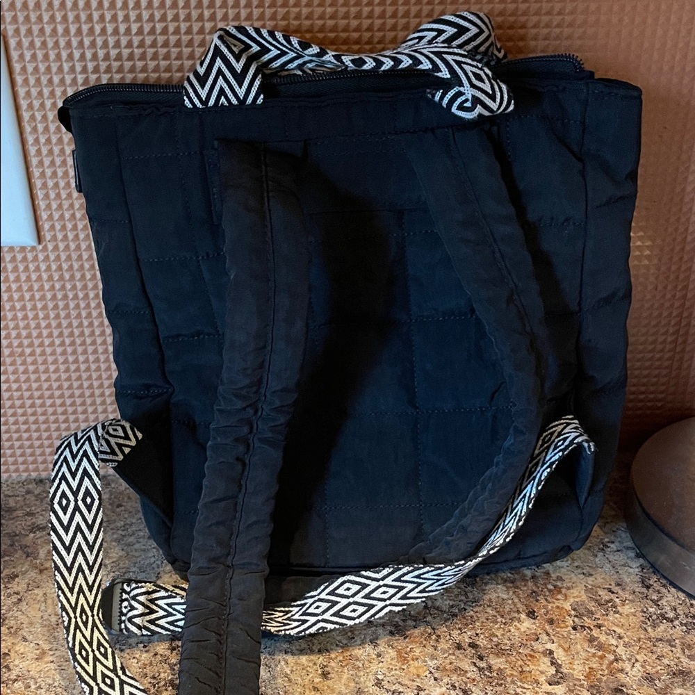 Universal Thread Black Quilted Backpack with Blac… - image 3